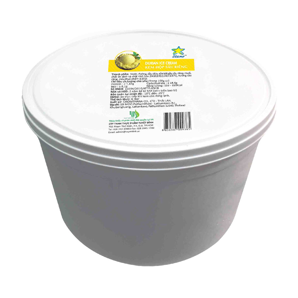 Kem hộp 6000ml vị sầu riêng